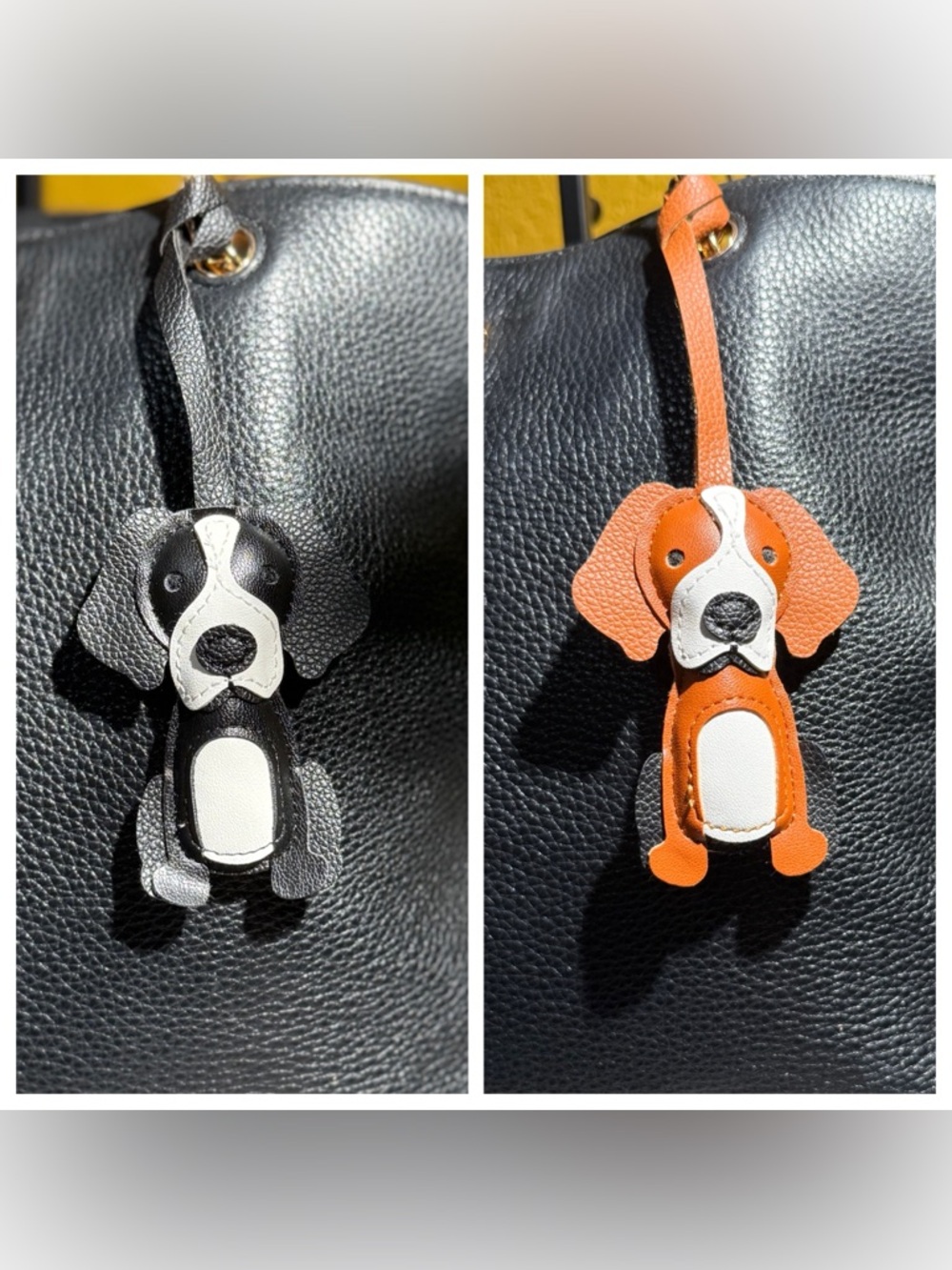 Puppy Dog Bag Charm PU Leather - Beagle- Boxer - Mix Breed - Choose One